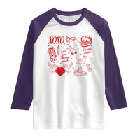 Xoxo Valentines Day Raglan Shirt Love You Cherry Much Vintage Coquette