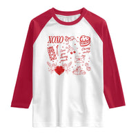 Xoxo Valentines Day Raglan Shirt Love You Cherry Much Vintage Coquette