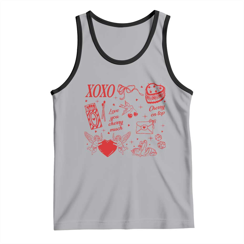 Xoxo Valentines Day Tank Top Love You Cherry Much Vintage Coquette