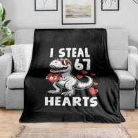 Funny I Steal 67 Hearts Valentines Day Six Seven Meme Throw Blanket
