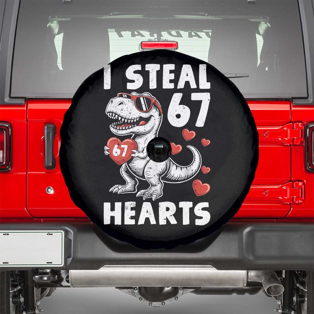 Funny I Steal 67 Hearts Valentines Day Six Seven Meme Spare Tire Cover