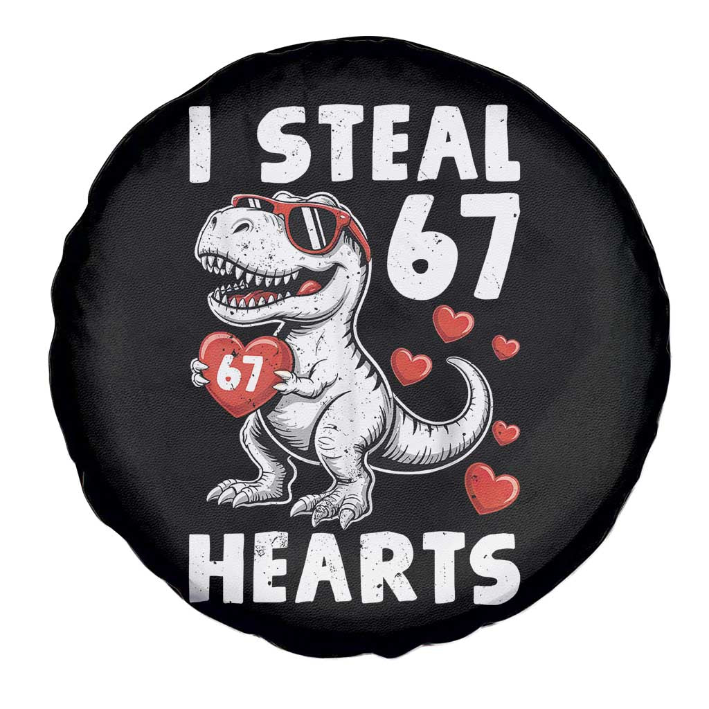 Funny I Steal 67 Hearts Valentines Day Six Seven Meme Spare Tire Cover
