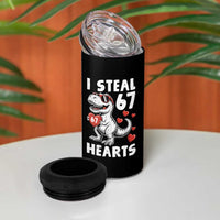 Funny I Steal 67 Hearts Valentines Day Six Seven Meme 4 in 1 Can Cooler Tumbler