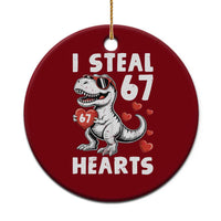 Funny I Steal 67 Hearts Valentines Day Six Seven Meme Ceramic Ornament