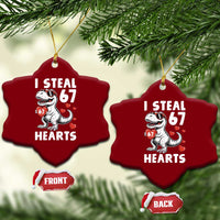 Funny I Steal 67 Hearts Valentines Day Six Seven Meme Ceramic Ornament
