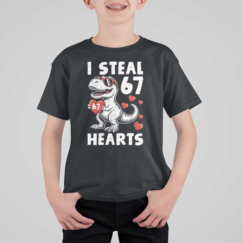 Funny I Steal 67 Hearts Valentines Day Six Seven Meme T Shirt For Kid