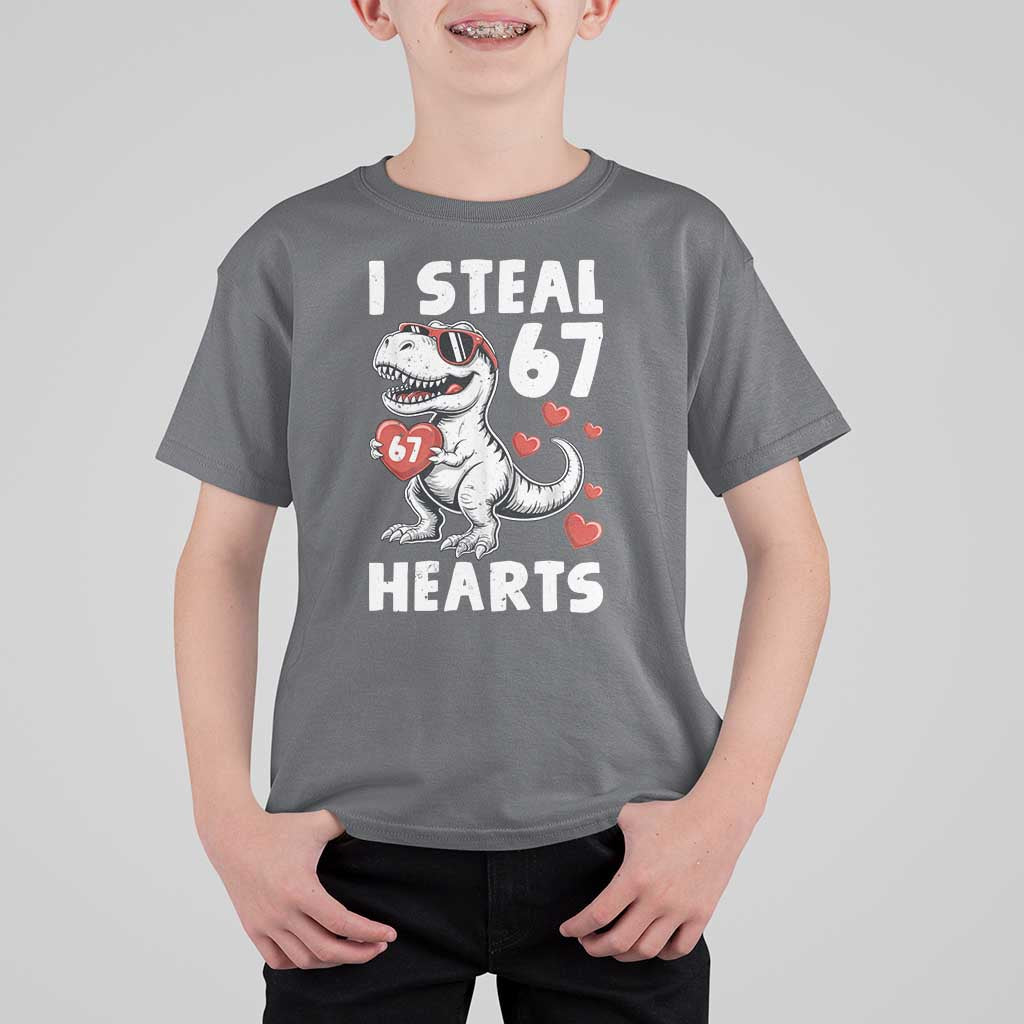 Funny I Steal 67 Hearts Valentines Day Six Seven Meme T Shirt For Kid