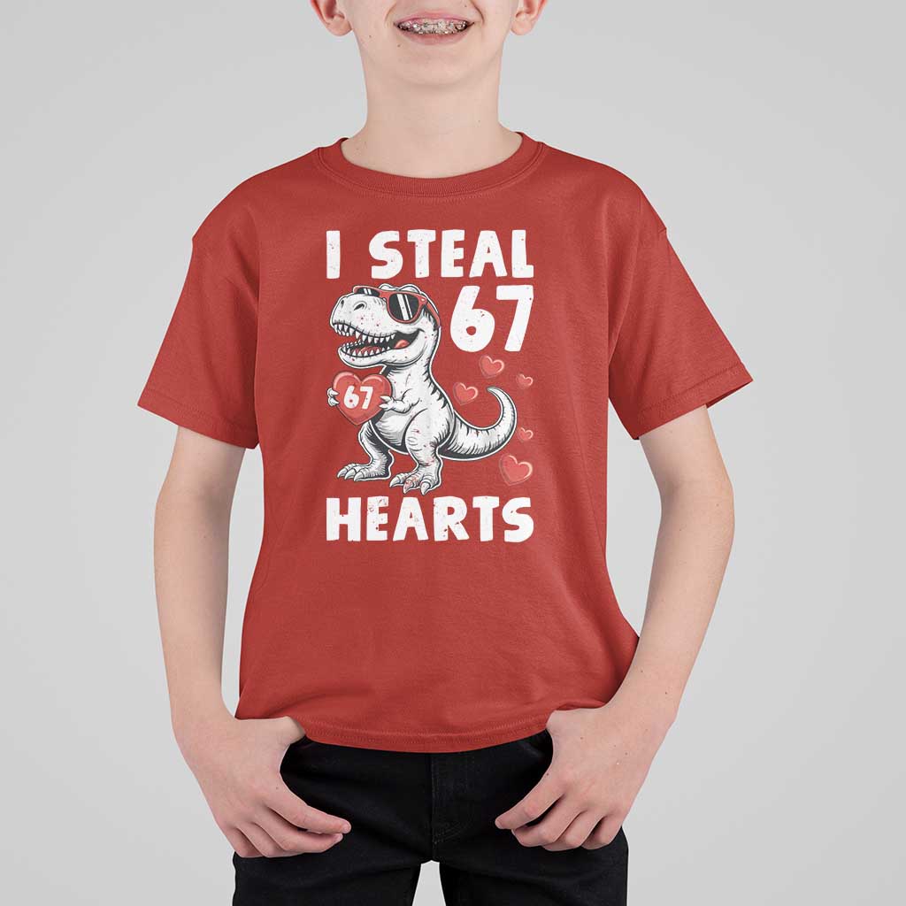 Funny I Steal 67 Hearts Valentines Day Six Seven Meme T Shirt For Kid