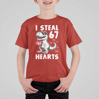 Funny I Steal 67 Hearts Valentines Day Six Seven Meme T Shirt For Kid