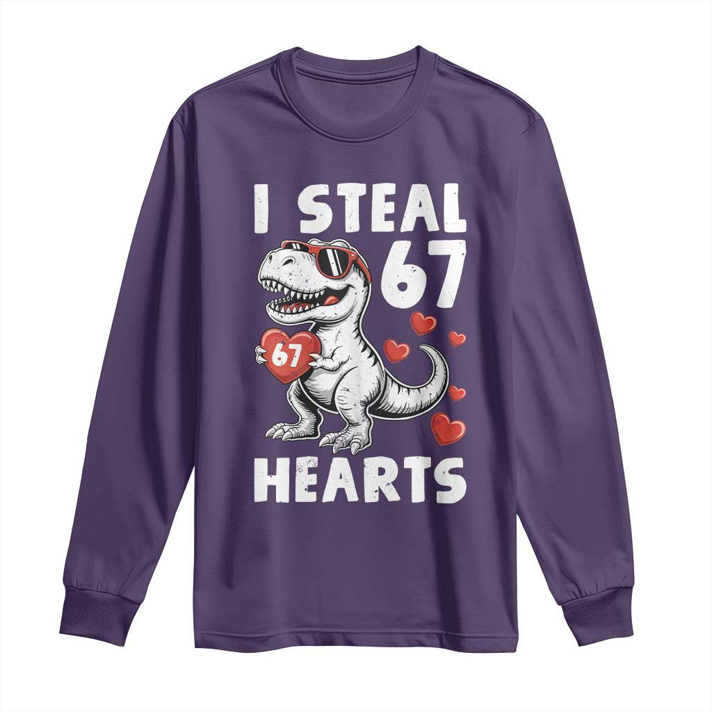 Funny I Steal 67 Hearts Valentines Day Six Seven Meme Long Sleeve Shirt
