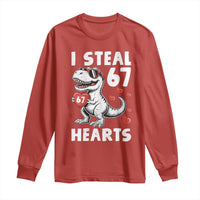 Funny I Steal 67 Hearts Valentines Day Six Seven Meme Long Sleeve Shirt