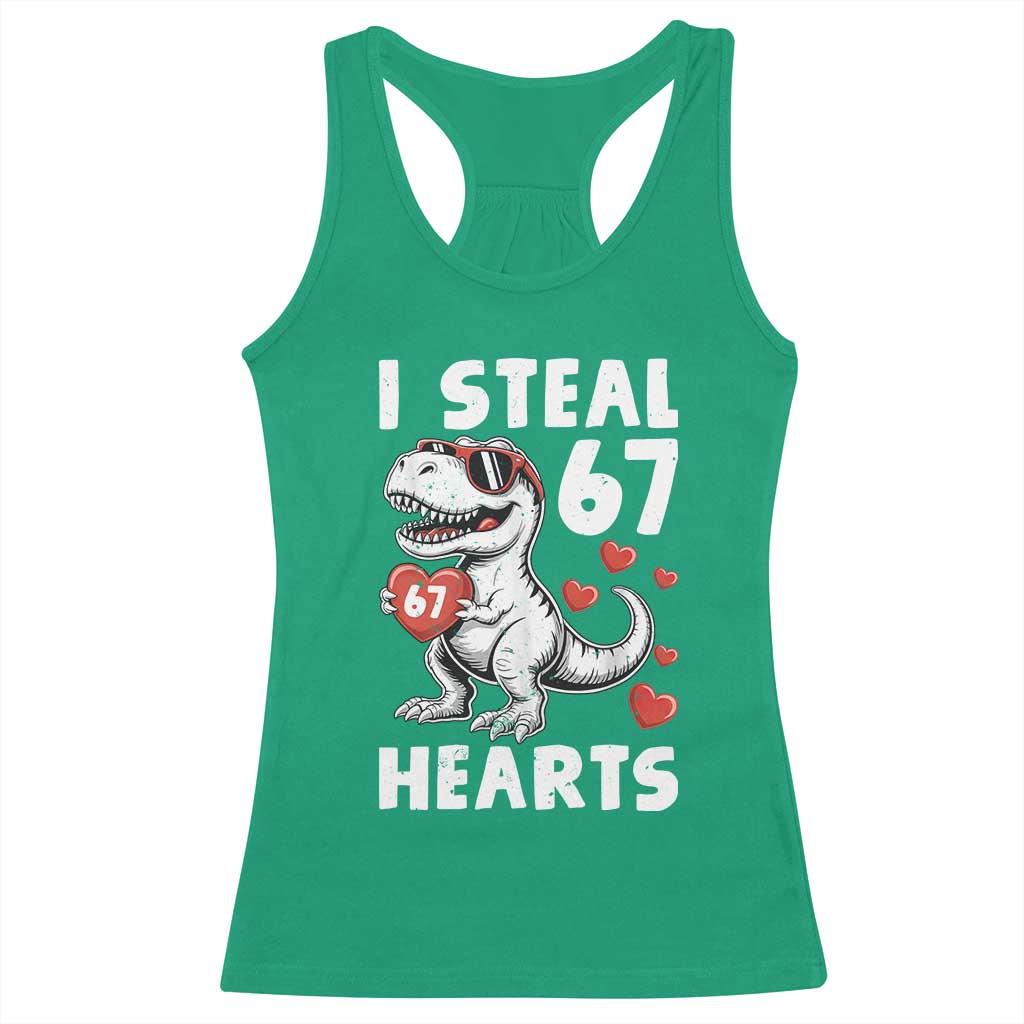 Funny I Steal 67 Hearts Valentines Day Six Seven Meme Racerback Tank Top