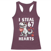 Funny I Steal 67 Hearts Valentines Day Six Seven Meme Racerback Tank Top