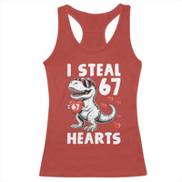 Funny I Steal 67 Hearts Valentines Day Six Seven Meme Racerback Tank Top