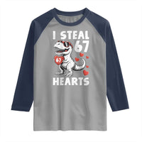 Funny I Steal 67 Hearts Valentines Day Six Seven Meme Raglan Shirt