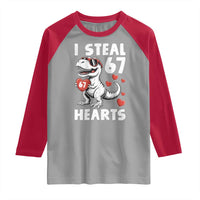 Funny I Steal 67 Hearts Valentines Day Six Seven Meme Raglan Shirt