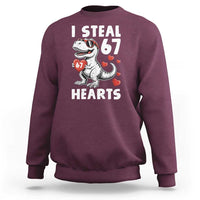 Funny I Steal 67 Hearts Valentines Day Six Seven Meme Sweatshirt