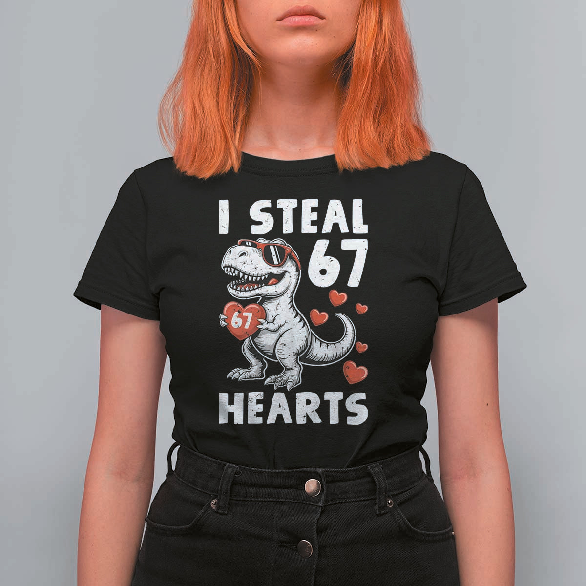 Funny I Steal 67 Hearts Valentines Day Six Seven Meme T Shirt For Women