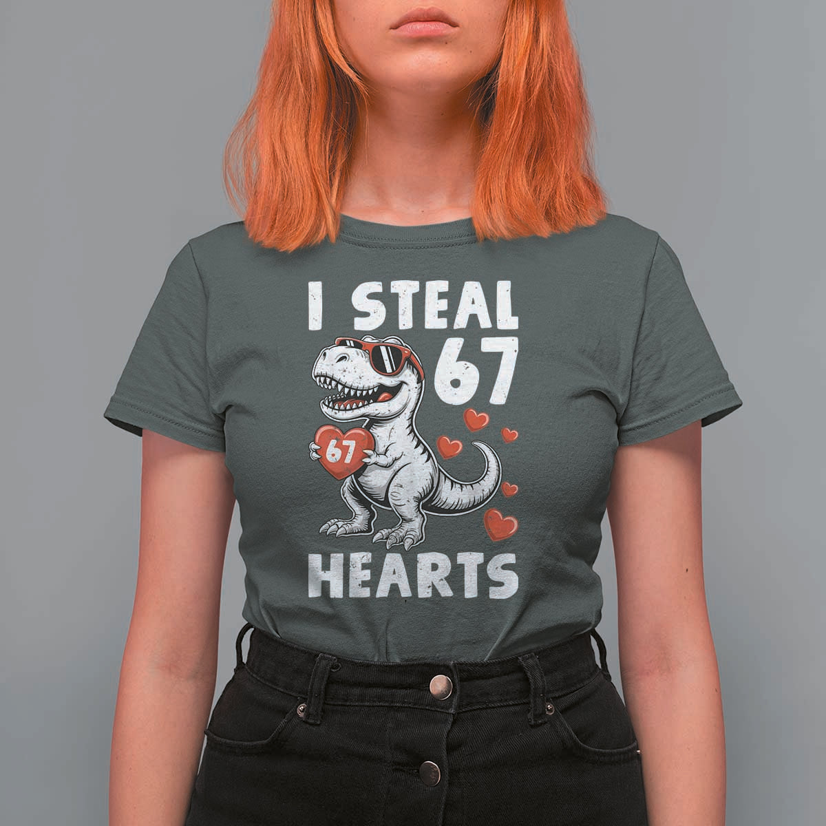 Funny I Steal 67 Hearts Valentines Day Six Seven Meme T Shirt For Women