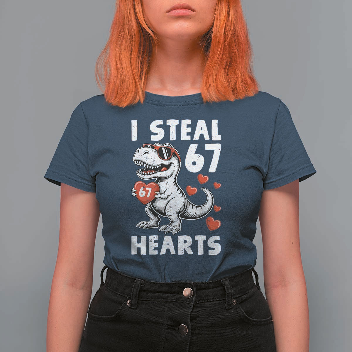 Funny I Steal 67 Hearts Valentines Day Six Seven Meme T Shirt For Women