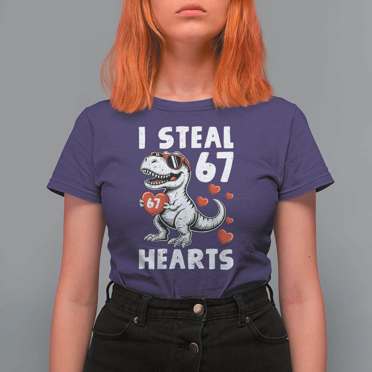 Funny I Steal 67 Hearts Valentines Day Six Seven Meme T Shirt For Women