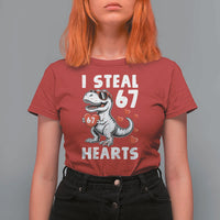 Funny I Steal 67 Hearts Valentines Day Six Seven Meme T Shirt For Women