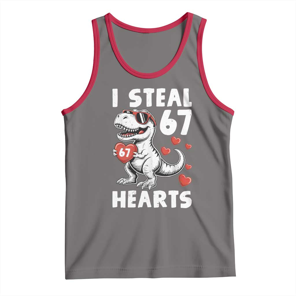 Funny I Steal 67 Hearts Valentines Day Six Seven Meme Tank Top