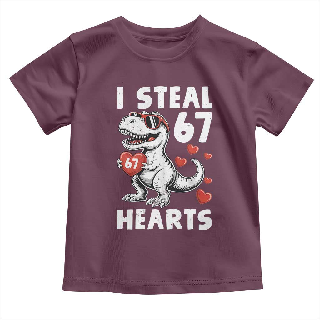 Funny I Steal 67 Hearts Valentines Day Six Seven Meme Toddler T Shirt