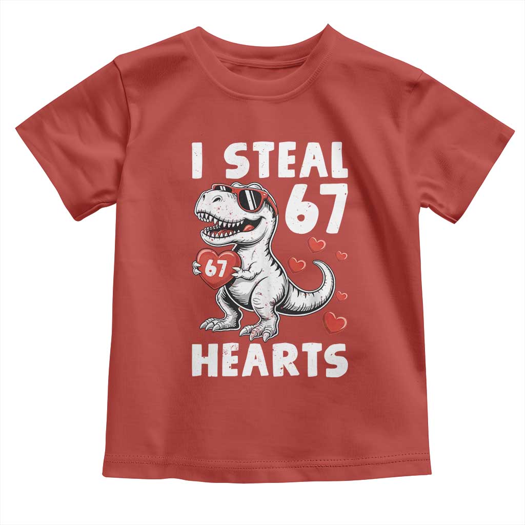 Funny I Steal 67 Hearts Valentines Day Six Seven Meme Toddler T Shirt