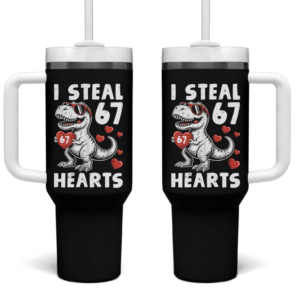 Funny I Steal 67 Hearts Valentines Day Six Seven Meme Tumbler With Handle