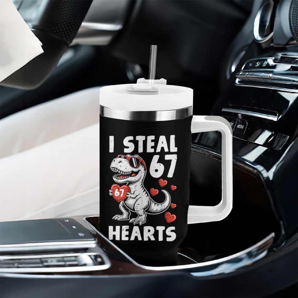 Funny I Steal 67 Hearts Valentines Day Six Seven Meme Tumbler With Handle