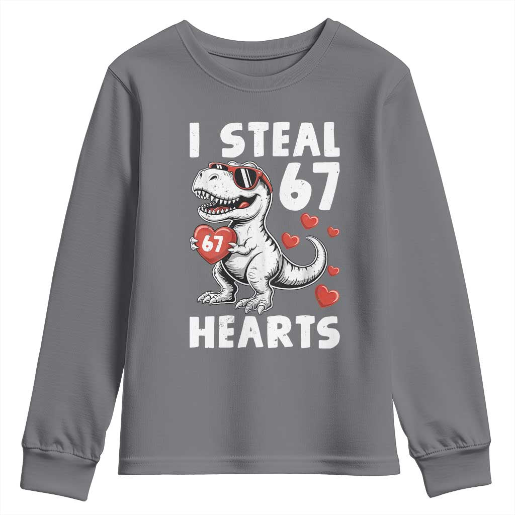 Funny I Steal 67 Hearts Valentines Day Six Seven Meme Youth Sweatshirt