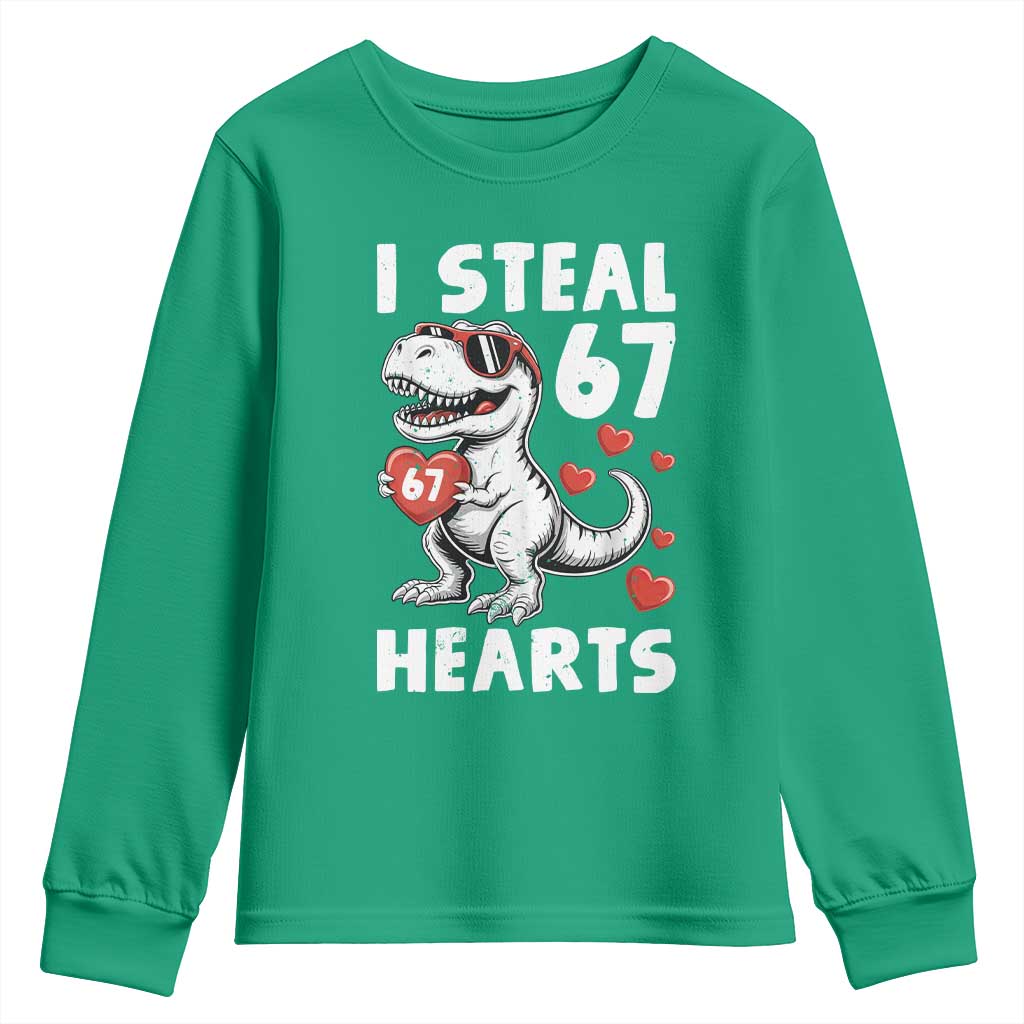 Funny I Steal 67 Hearts Valentines Day Six Seven Meme Youth Sweatshirt