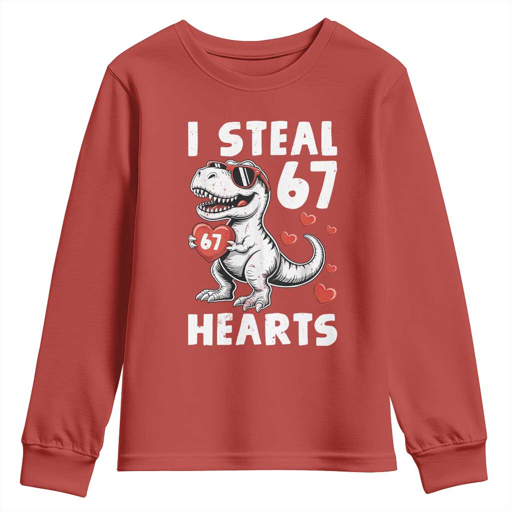 Funny I Steal 67 Hearts Valentines Day Six Seven Meme Youth Sweatshirt