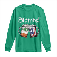 Funny St Patrick's Day Beer Drinking Slainte Long Sleeve Shirt Irish American Beer