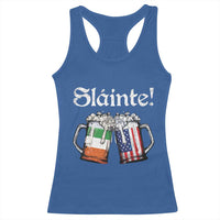 Funny St Patrick's Day Beer Drinking Slainte Racerback Tank Top Irish American Beer