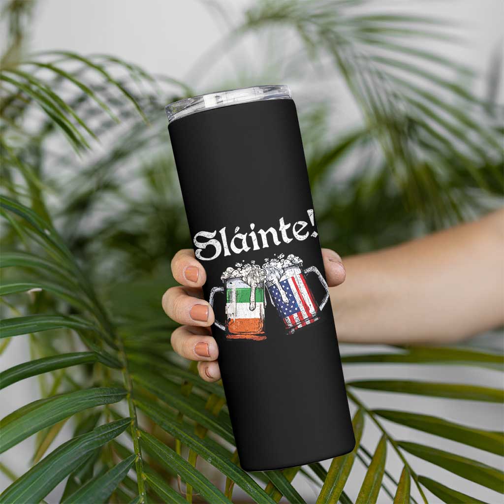 Funny St Patrick's Day Beer Drinking Slainte Skinny Tumbler Irish American Beer - Wonder Print Shop