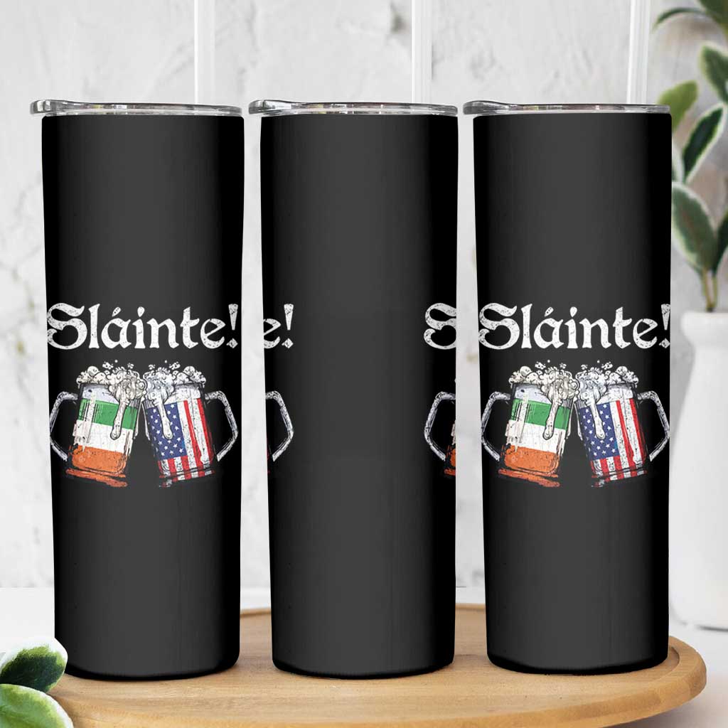 Funny St Patrick's Day Beer Drinking Slainte Skinny Tumbler Irish American Beer - Wonder Print Shop