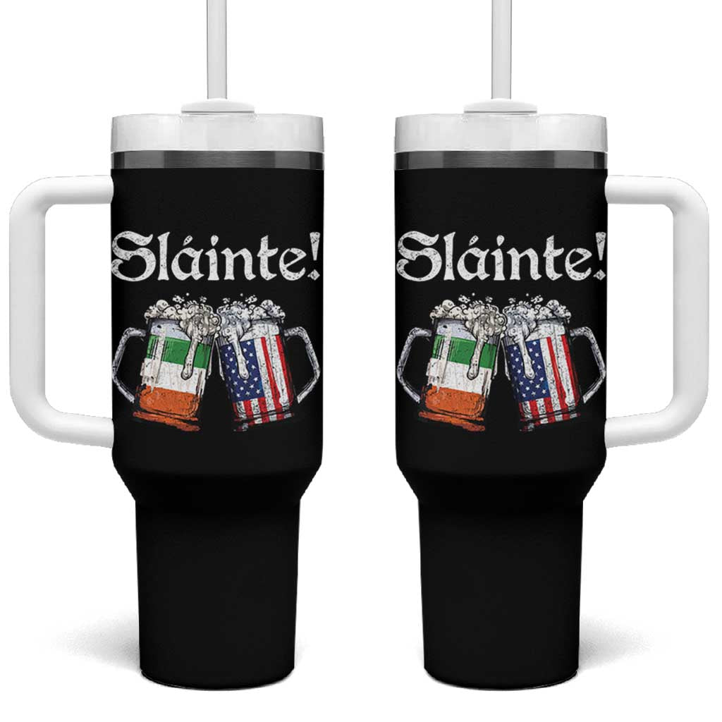 Funny St Patrick's Day Beer Drinking Slainte Tumbler With Handle Irish American Beer - Wonder Print Shop
