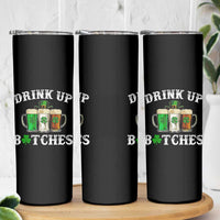 Funny St Patrick's Day Irish Beer Drinking Skinny Tumbler Drink Up Bitches Ireland Flag - Wonder Print Shop
