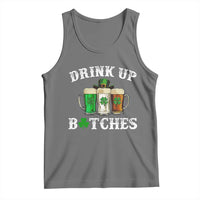 Funny St Patrick's Day Irish Beer Drinking Tank Top Drink Up Bitches Ireland Flag