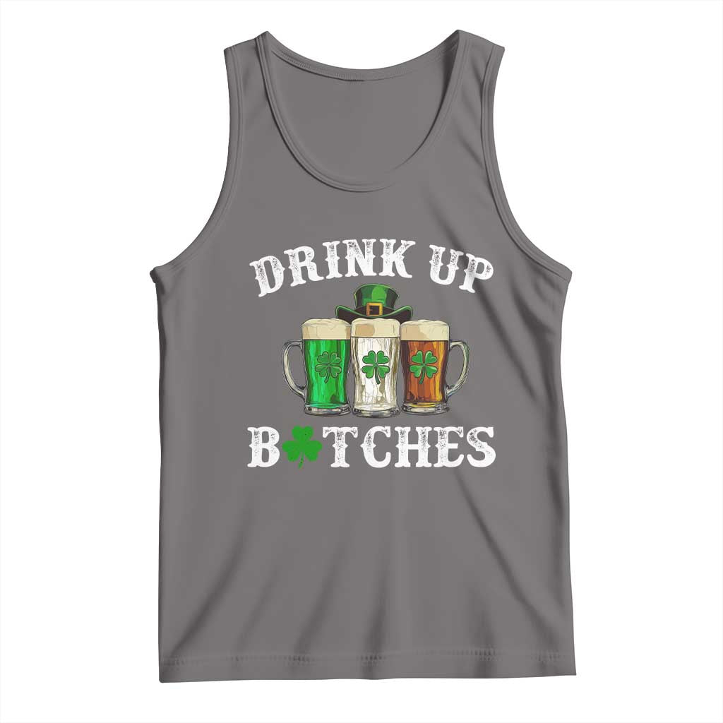 Funny St Patrick's Day Irish Beer Drinking Tank Top Drink Up Bitches Ireland Flag