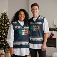 Tiocfaidh Ar La V-Neck Knit Sweater Vest Vintage Irish Ireland Flag - Wonder Print Shop