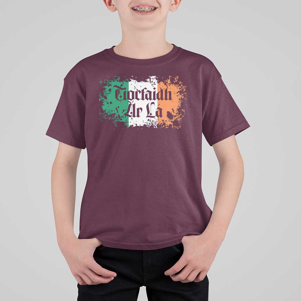 Tiocfaidh Ar La T Shirt For Kid Vintage Irish Ireland Flag