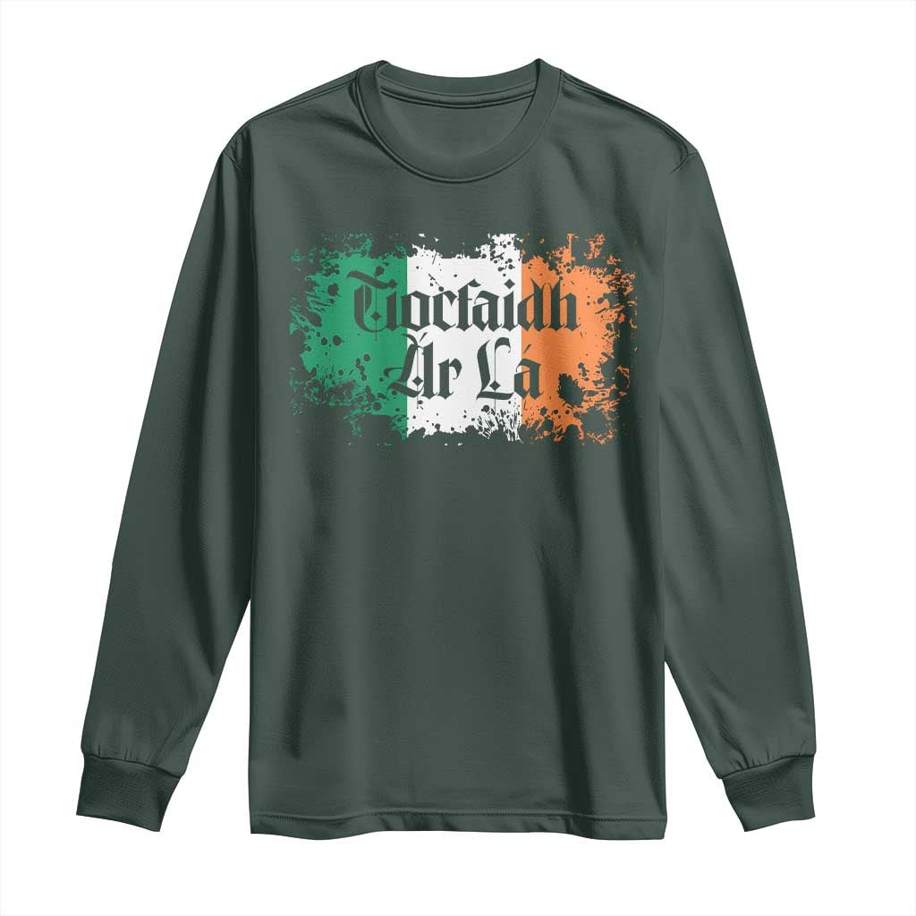 Tiocfaidh Ar La Long Sleeve Shirt Vintage Irish Ireland Flag
