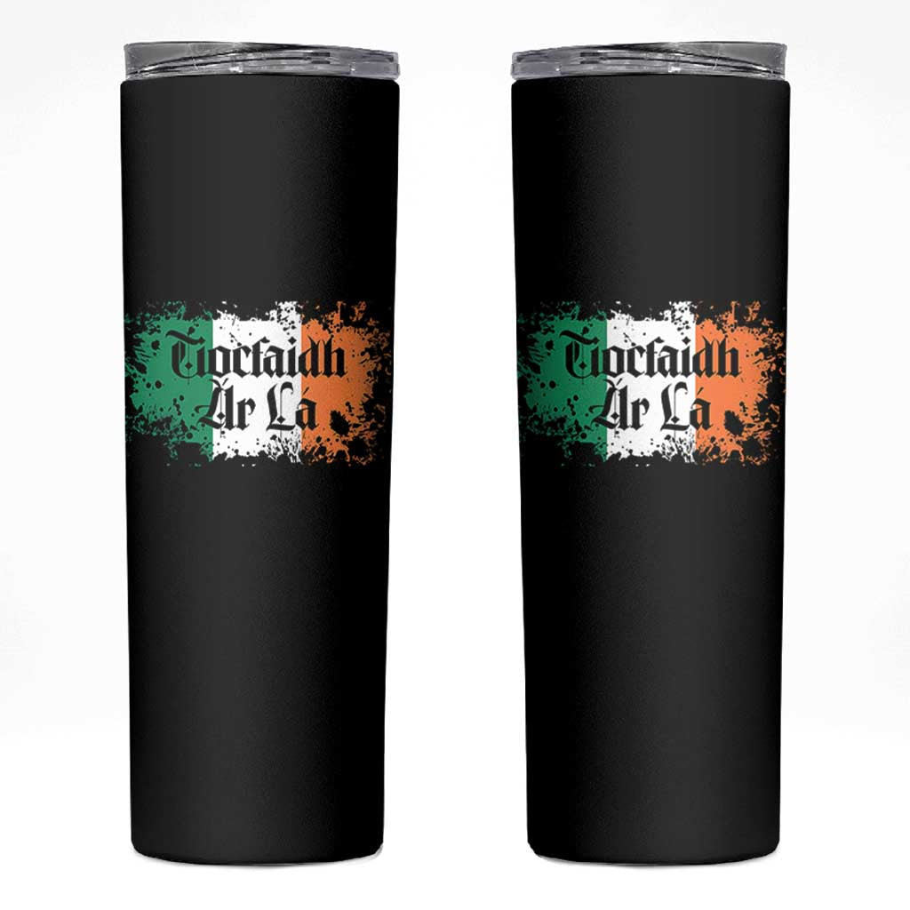 Tiocfaidh Ar La Skinny Tumbler Vintage Irish Ireland Flag