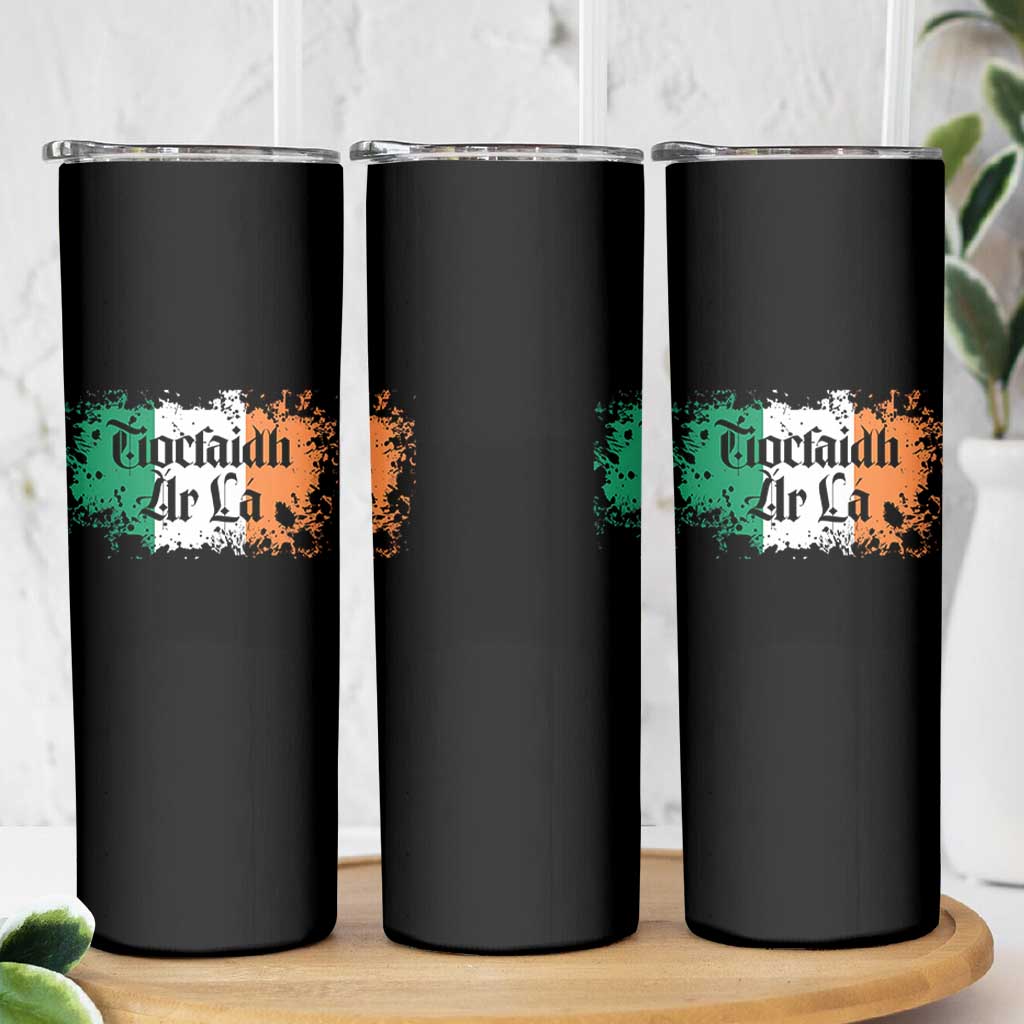 Tiocfaidh Ar La Skinny Tumbler Vintage Irish Ireland Flag