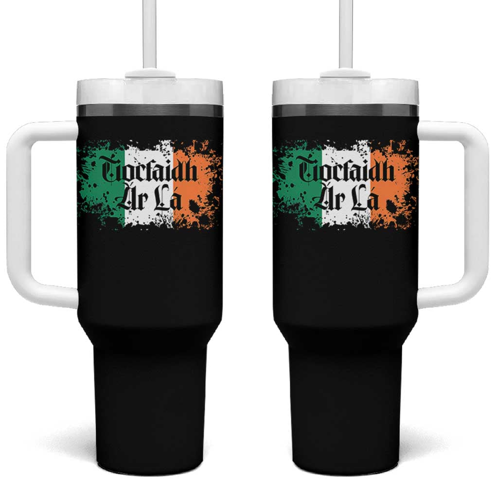 Tiocfaidh Ar La Tumbler With Handle Vintage Irish Ireland Flag