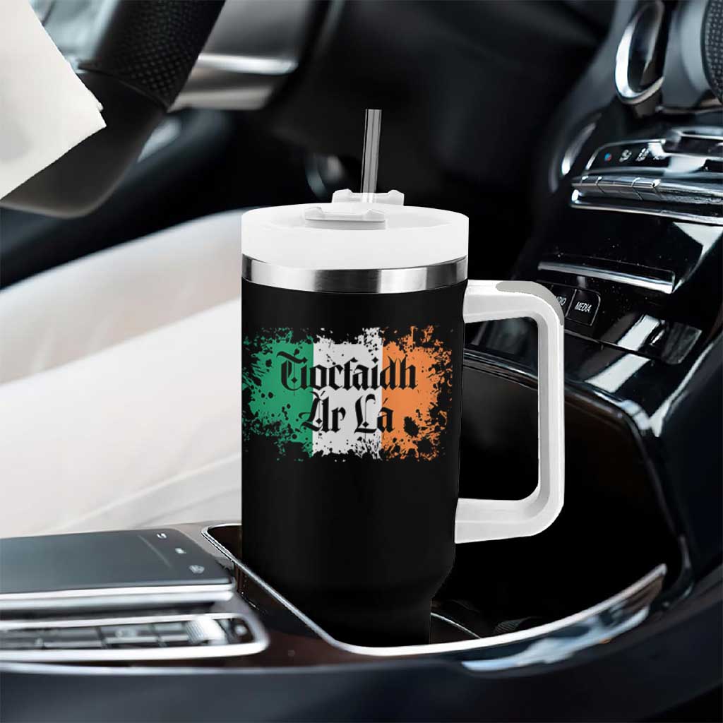 Tiocfaidh Ar La Tumbler With Handle Vintage Irish Ireland Flag