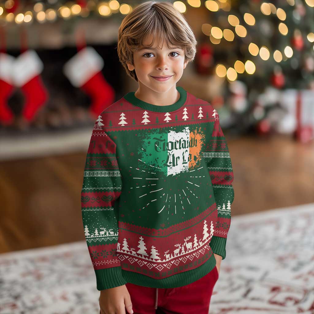 Tiocfaidh Ar La Knitted Sweatshirt Vintage Irish Ireland Flag - Wonder Print Shop